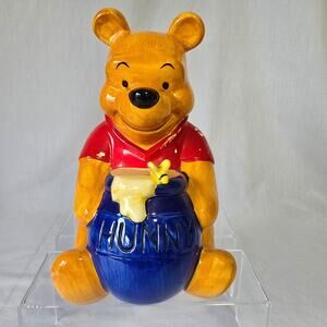 Vtg Disney Winnie the Pooh HUNNY Pot Ceramic Coin Piggy Bank